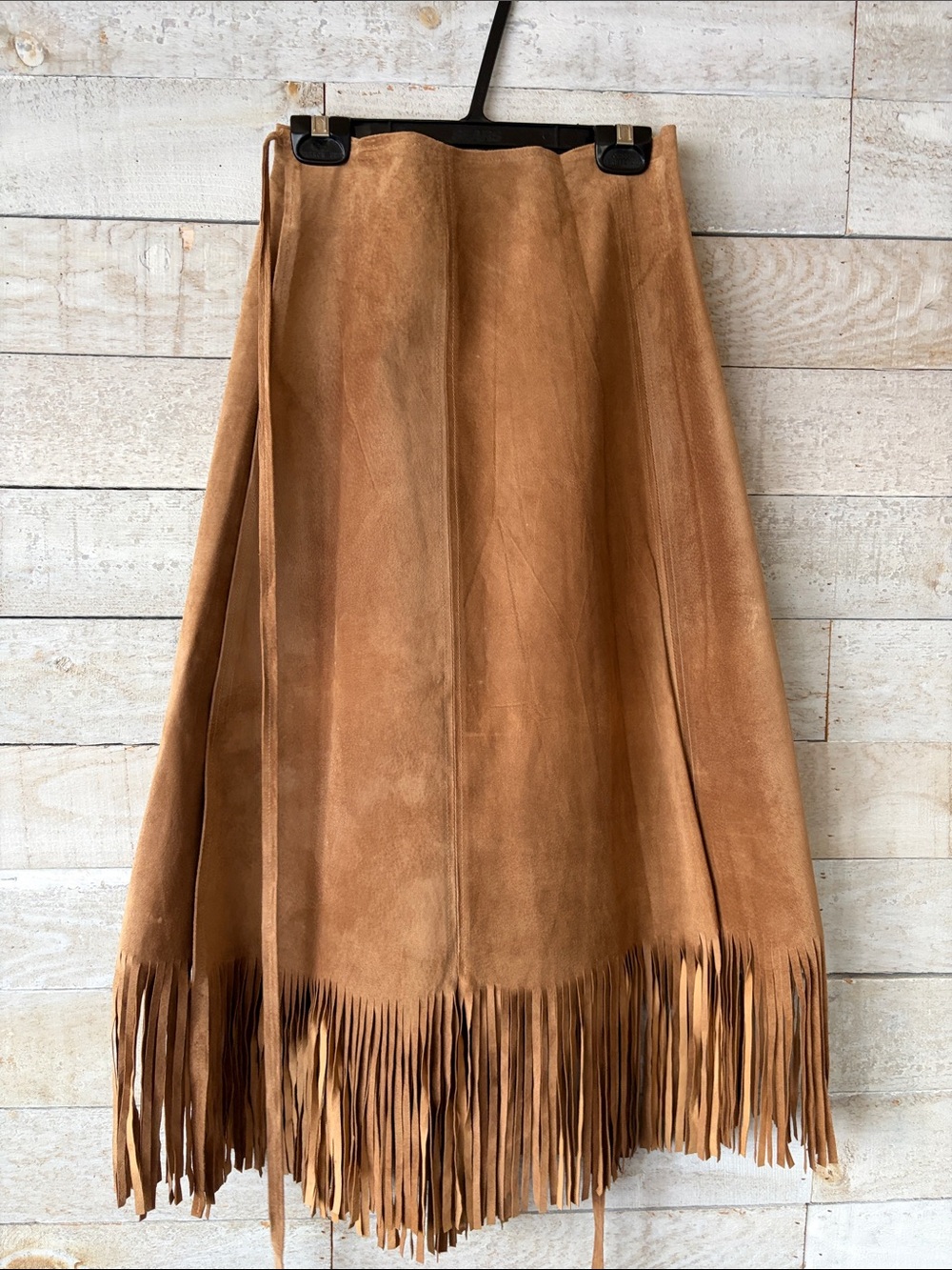 Genuine Leather fringed wrap skirt - Picture 2 of 10